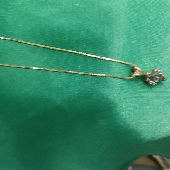 14K Gold Petite Mystic Fire Pendant Necklace - Picture 5 of 5